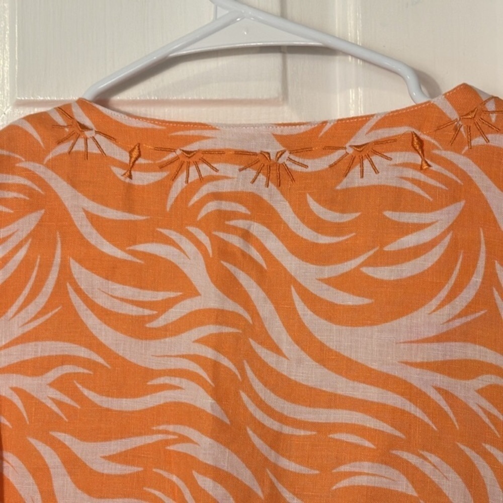 NWT HIHO Rachel Linen Dress in Papaya Wins - Picture 8 of 16